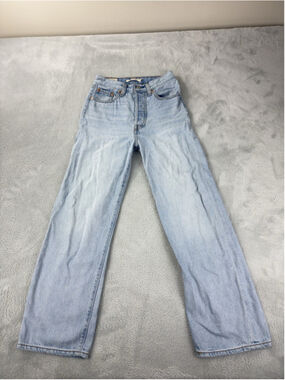 Levi's Premium Ribcage Straight Women's Size 24 W X 27 L Button Fly Big E Jeans